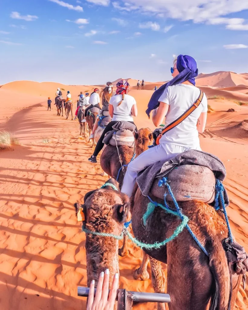 Camel trekking with guide in the Morocco desert – DiscoverMoroccoNow Sahara desert Merzouga